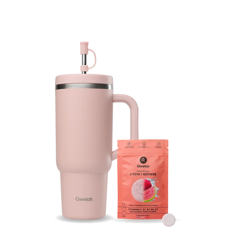 Kit Solid Drinks Litchi Goyave - Travel Cup Pastel Rose