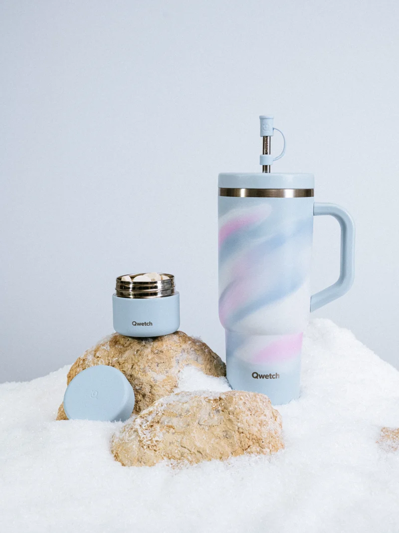 Kit Solid Drinks & Routine Box - Travel Cup Aura Pastel Bleu
