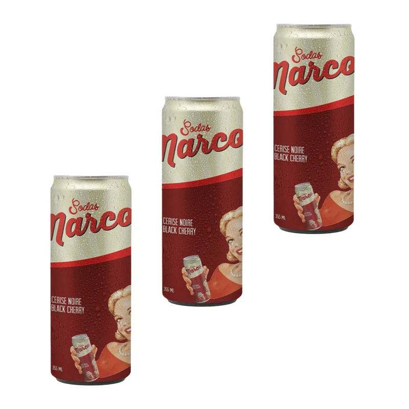 Sodas Marco - Soda cerise noire - Black cherry - Pack de 3