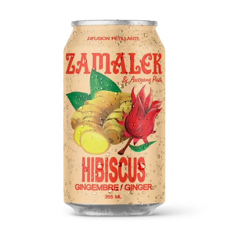 Zamalek - Soda hibiscus gingembre - pétillant - Pack de 3