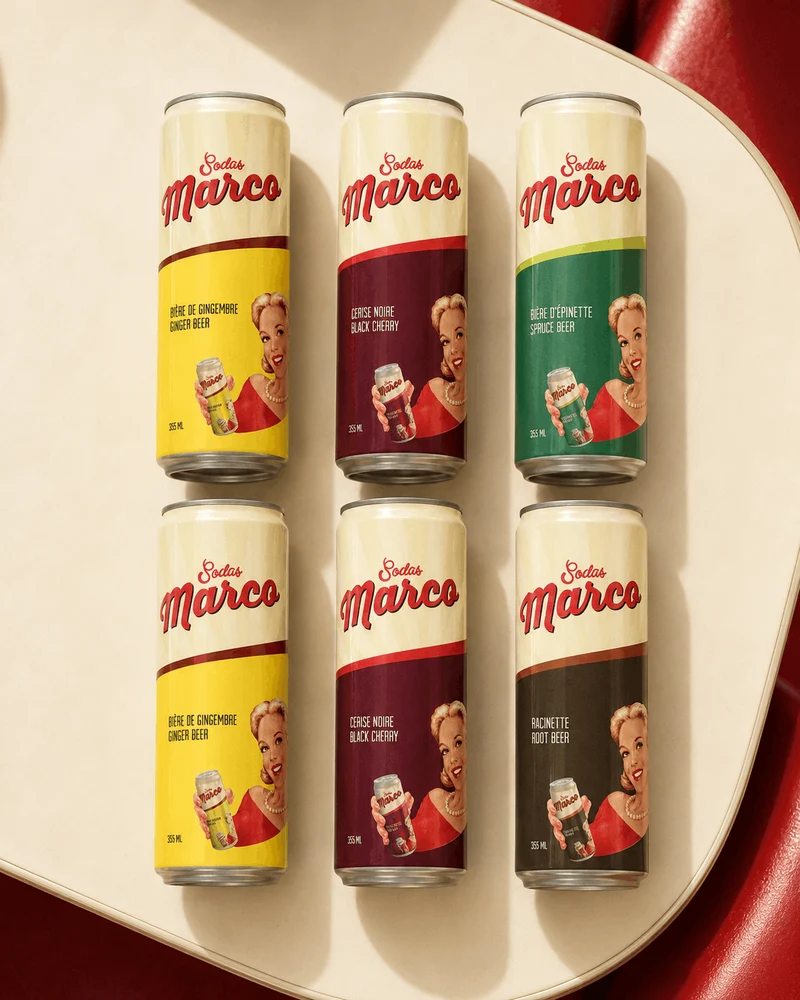 Pack Découverte Sodas Marco - sodas artisanaux du Québec - 6 x 355mL