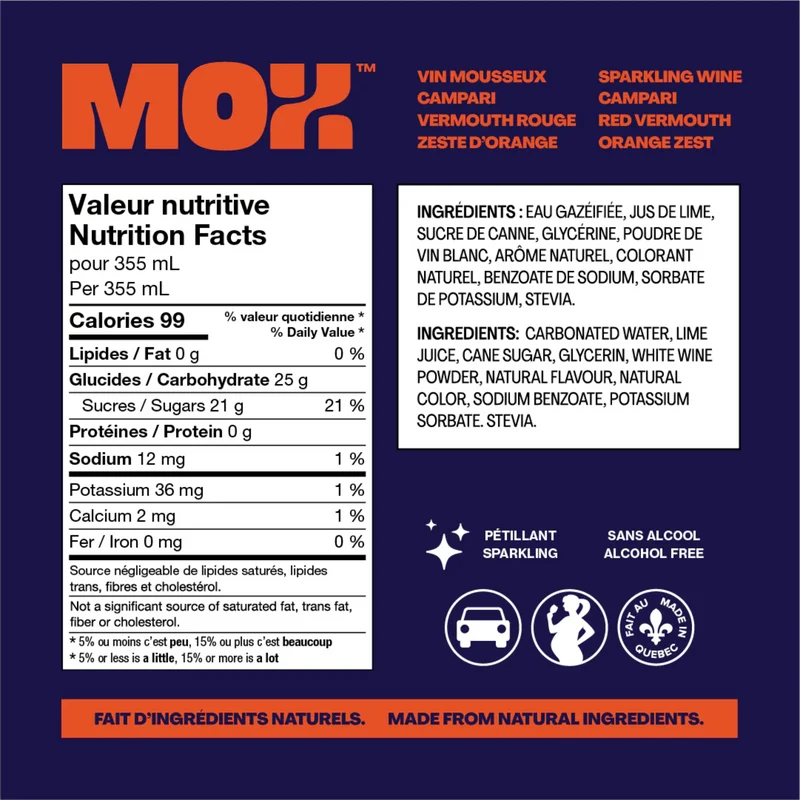 Mox 4 - Vin mousseux campari vermouth orange