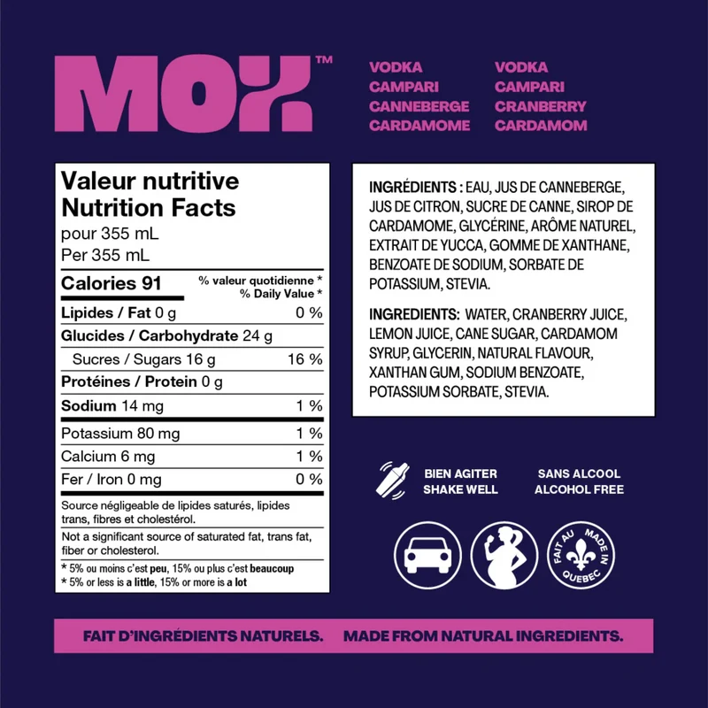 Mox 3 - Vodka campari canneberge cardamome