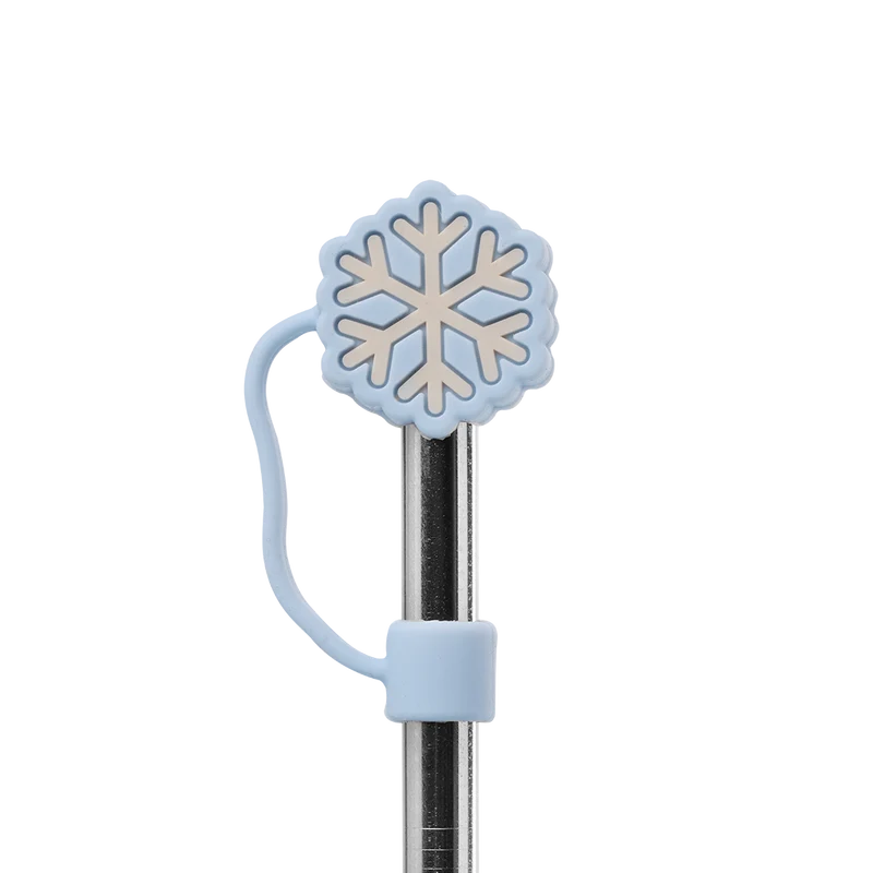 Embout pour paille flocon - Pastel Bleu