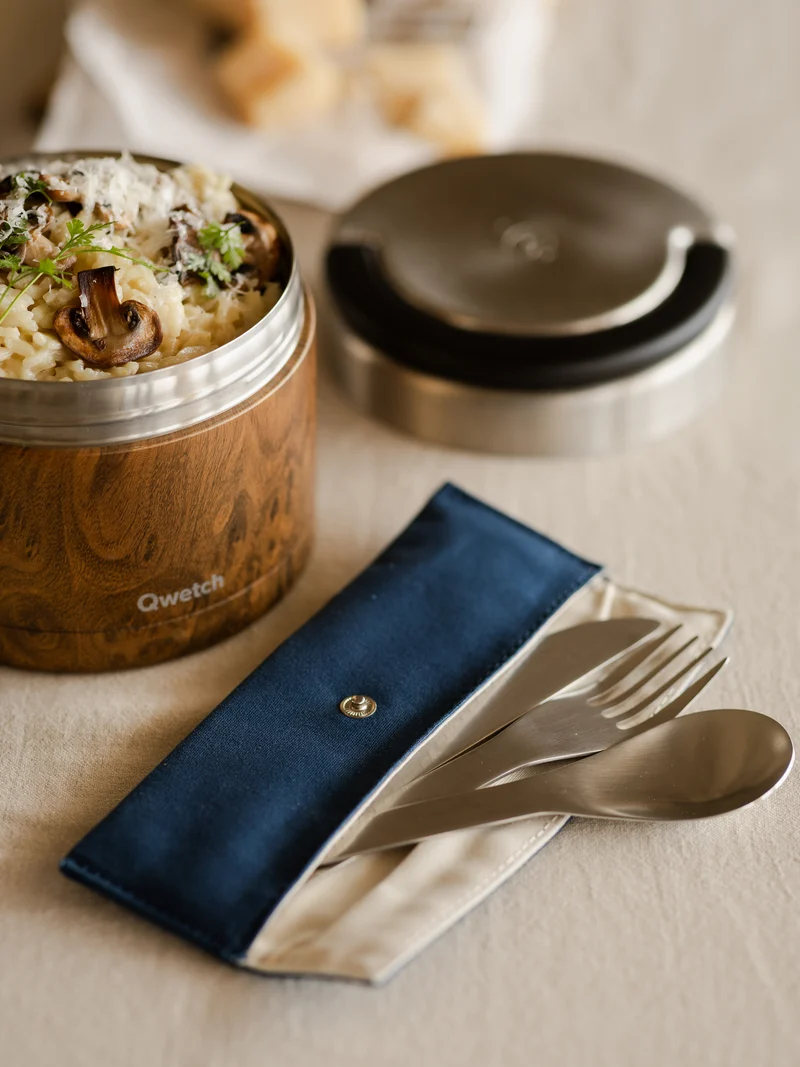 Boîte repas poignée isotherme - Wood