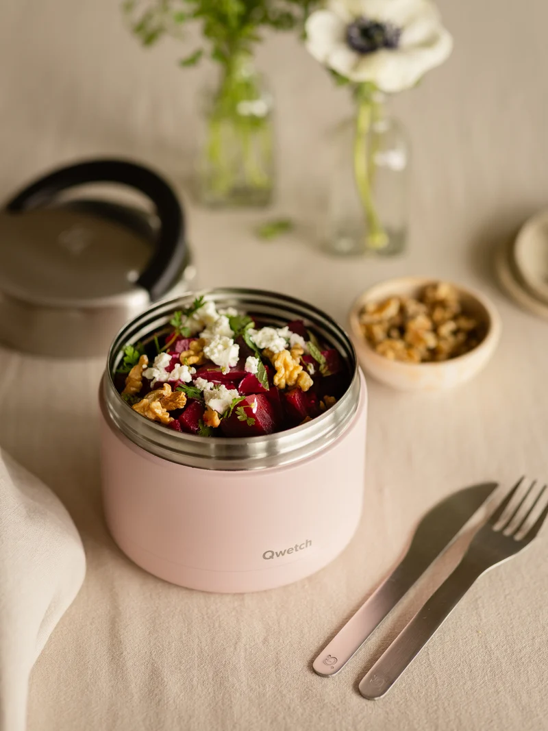 Boîte repas poignée isotherme - Pastel Rose