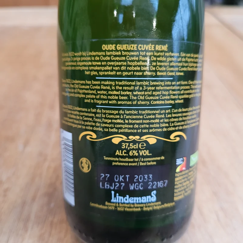 Oude Gueuze Lindemans Cuvée René - 37,5cl