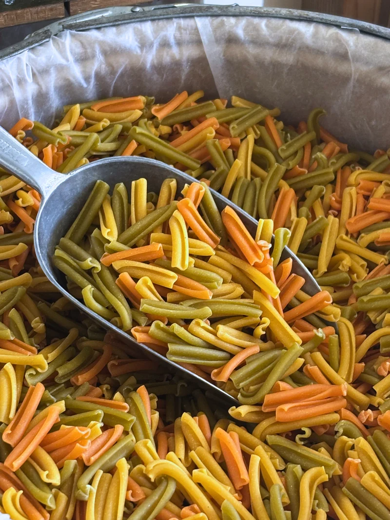 Casarecce tricolores sans gluten (lentilles, petit pois et pois chiches) +/- 250gr