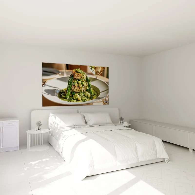 Tableau Verrine gastronomique vert et blanc asperges - Instant gourmet - Edition Plat gastronomique