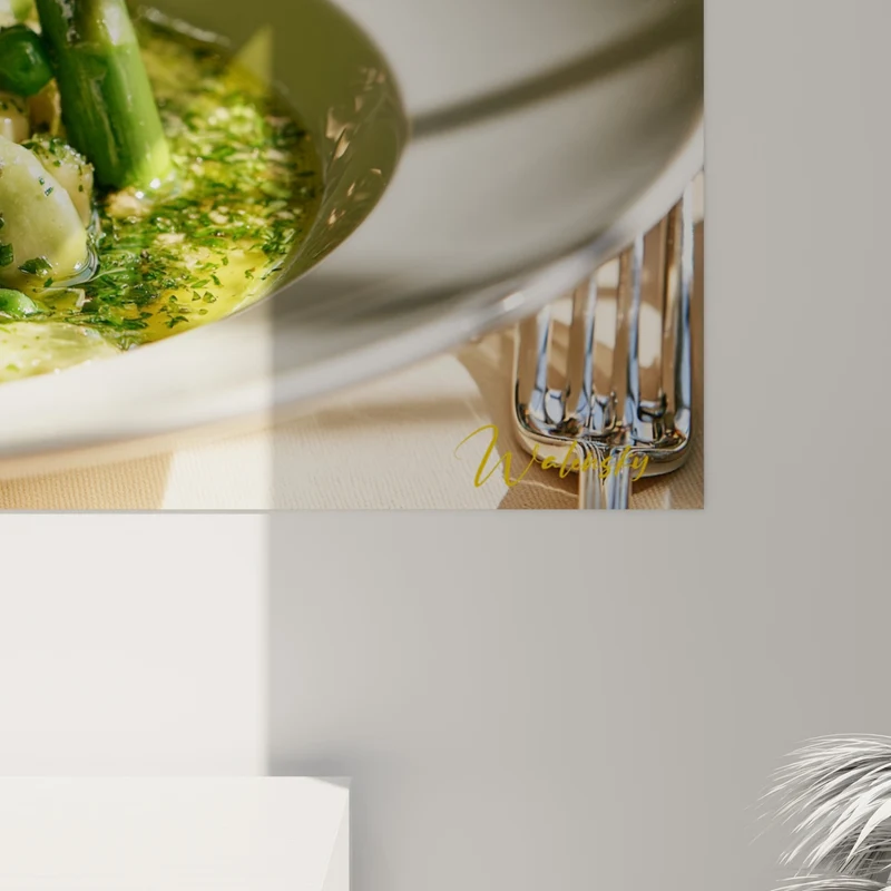 Tableau Verrine gastronomique vert et blanc asperges - Instant gourmet - Edition Plat gastronomique