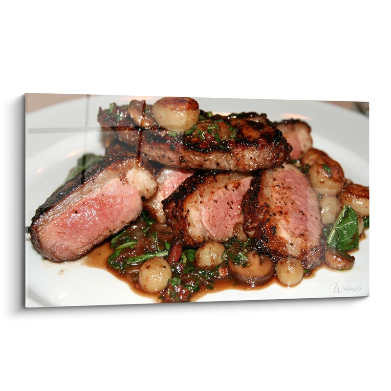 Tableau Viande rosée aux oignons grelots - Festin savoureux - Edition Plat gastronomique
