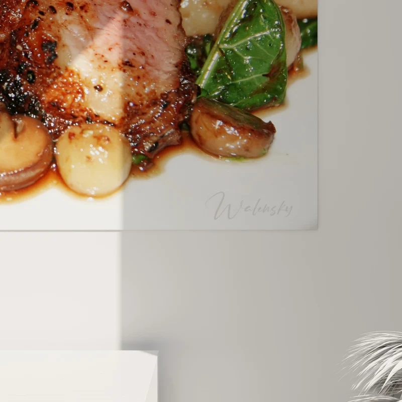 Tableau Viande rosée aux oignons grelots - Festin savoureux - Edition Plat gastronomique