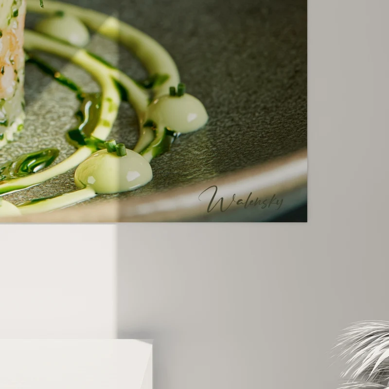Tableau Tartare de crevettes vert et anthracite - Précision en cuisine - Edition Plat gastronomique