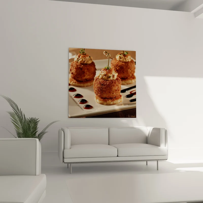 Tableau Croquettes dorées et sauce brune - Dressage minute - Edition Plat gastronomique