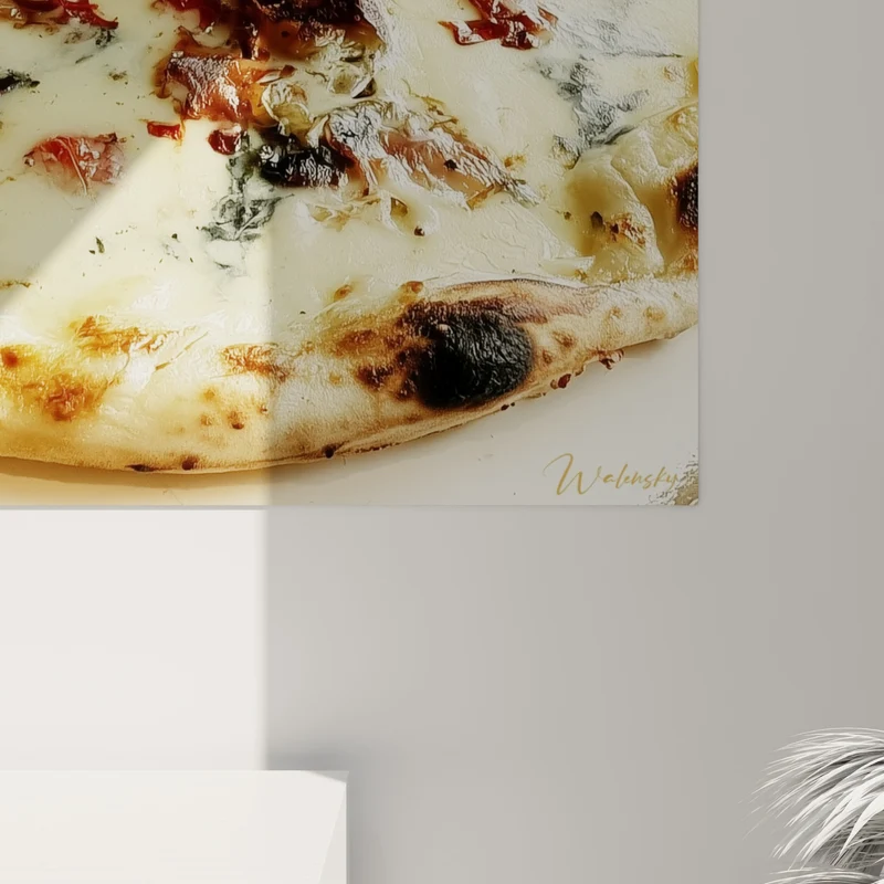 Tableau Pizza artisanale croûte dorée garniture persillée - Gourmandise italienne - Edition Pizza
