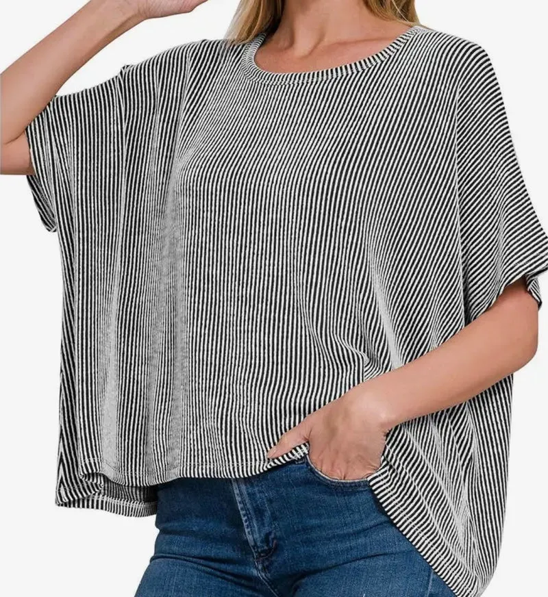 Oversized Ribbed Top