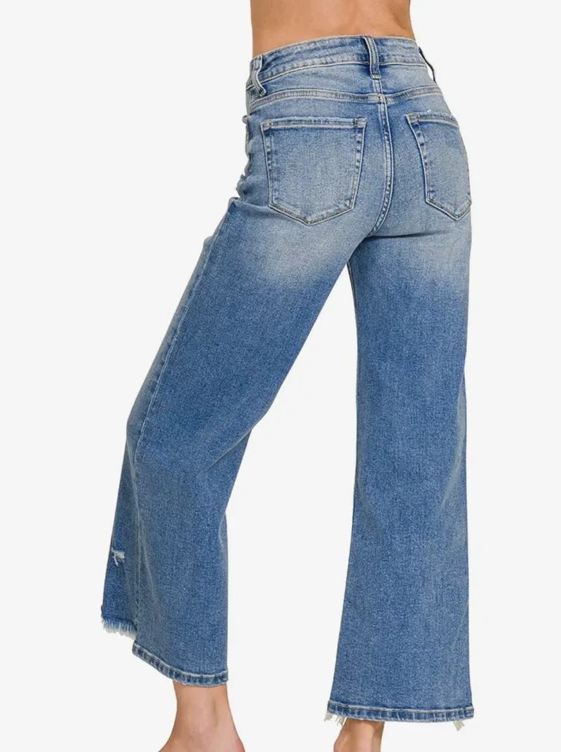Distressed Raw Hem Jeans