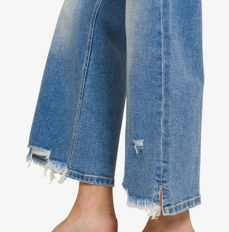 Distressed Raw Hem Jeans