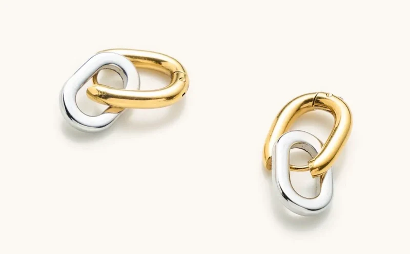 Mixed Metal Link Hoops