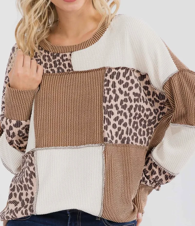 Wild Patch Ribbed Top