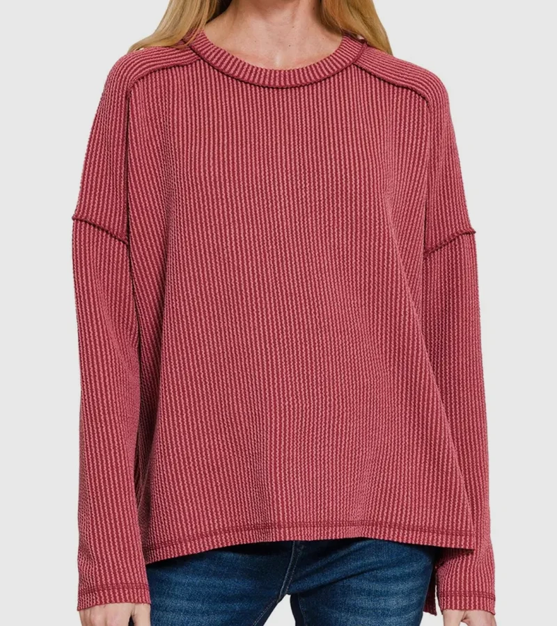 Long Sleeve Ribbed Pullover