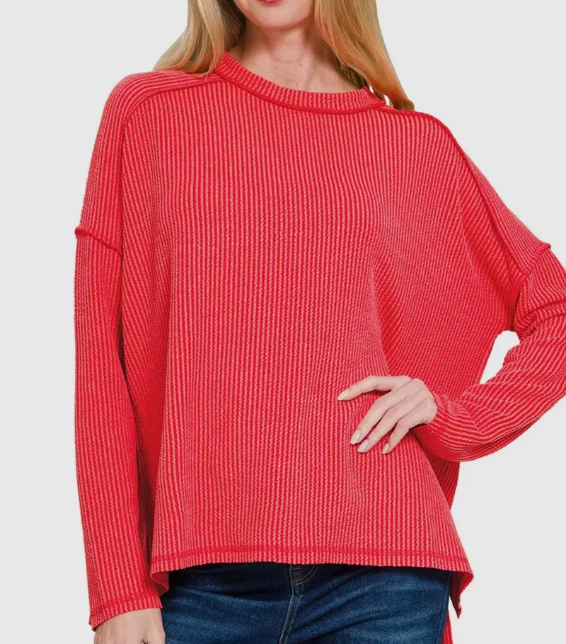 Long Sleeve Ribbed Pullover