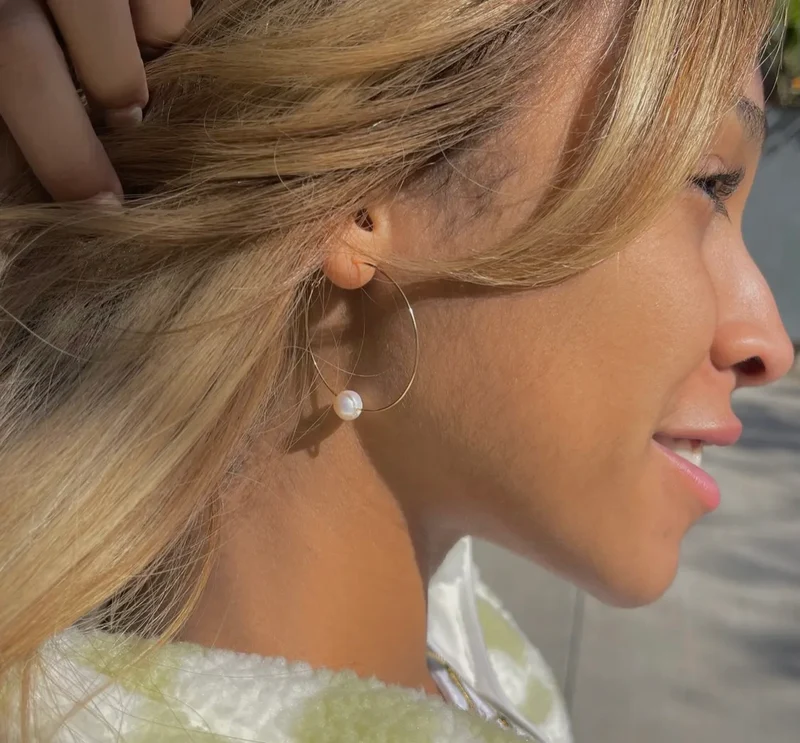 Freshwater Pearl Hoops