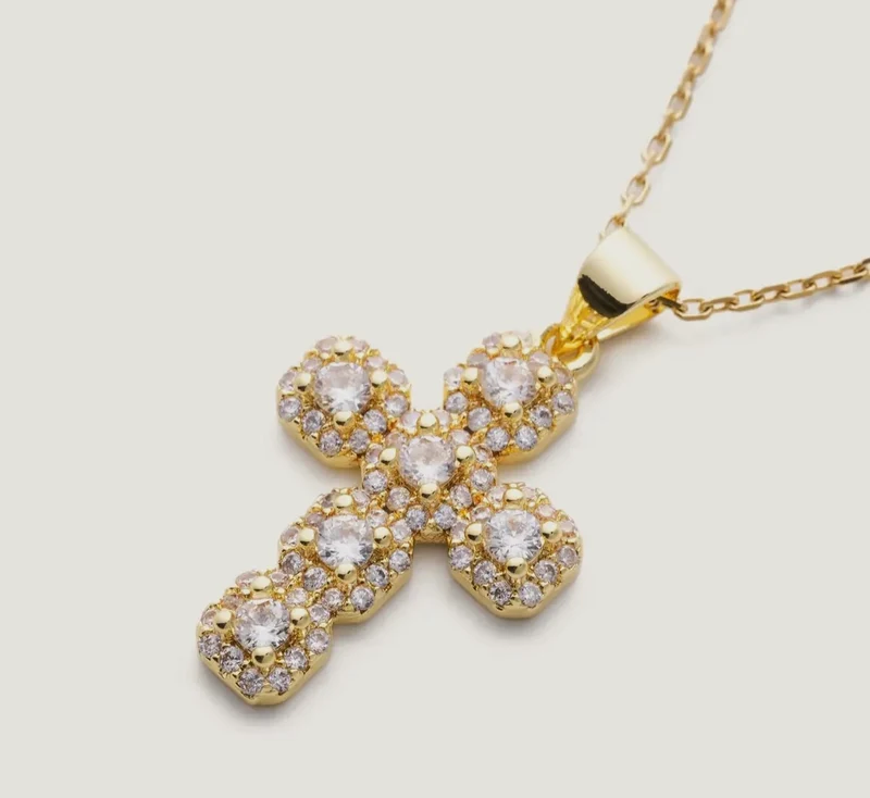 Diamond cross necklace