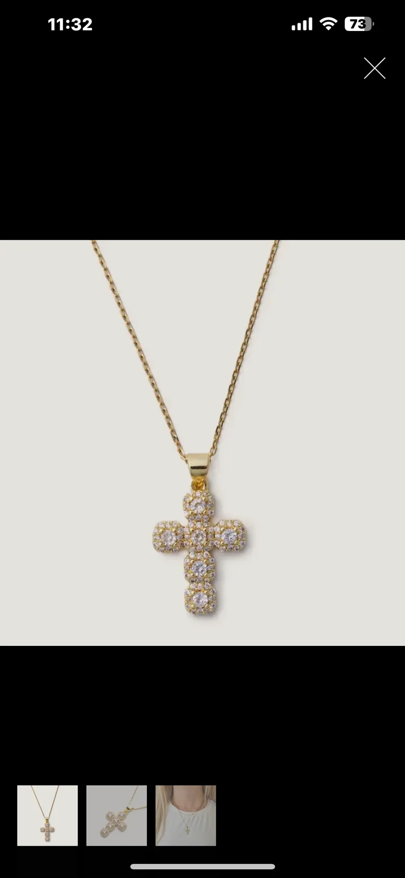 Diamond cross necklace