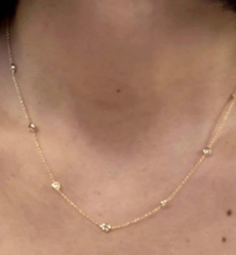 Bezel CZ Necklace 18K Gold Filled