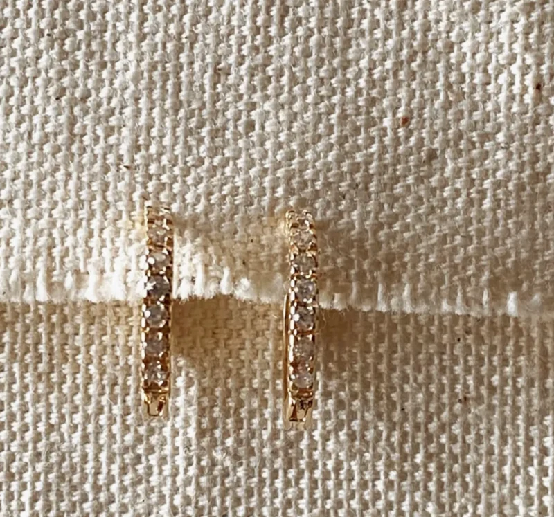CZ Hoop Earrings 18K Gold Filled
