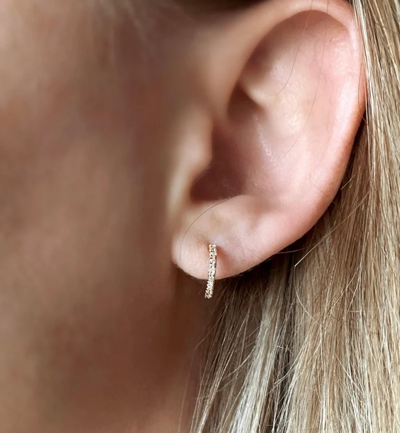 CZ Hoop Earrings 18K Gold Filled