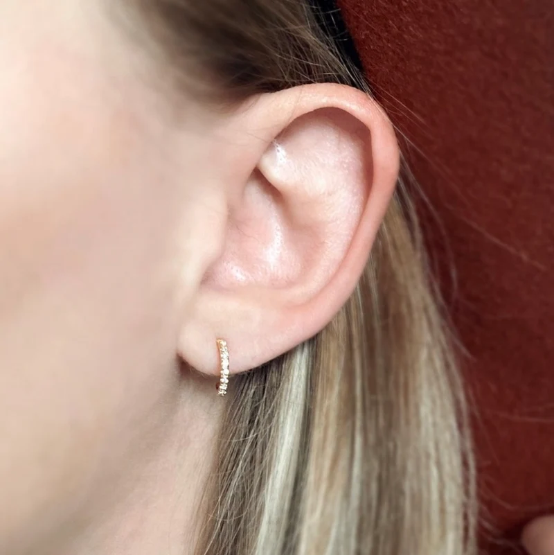 CZ Hoop Earrings 18K Gold Filled