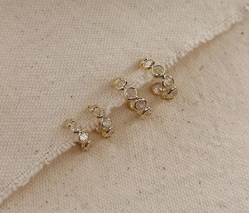 Bezel CZ Hoops - Waterproof