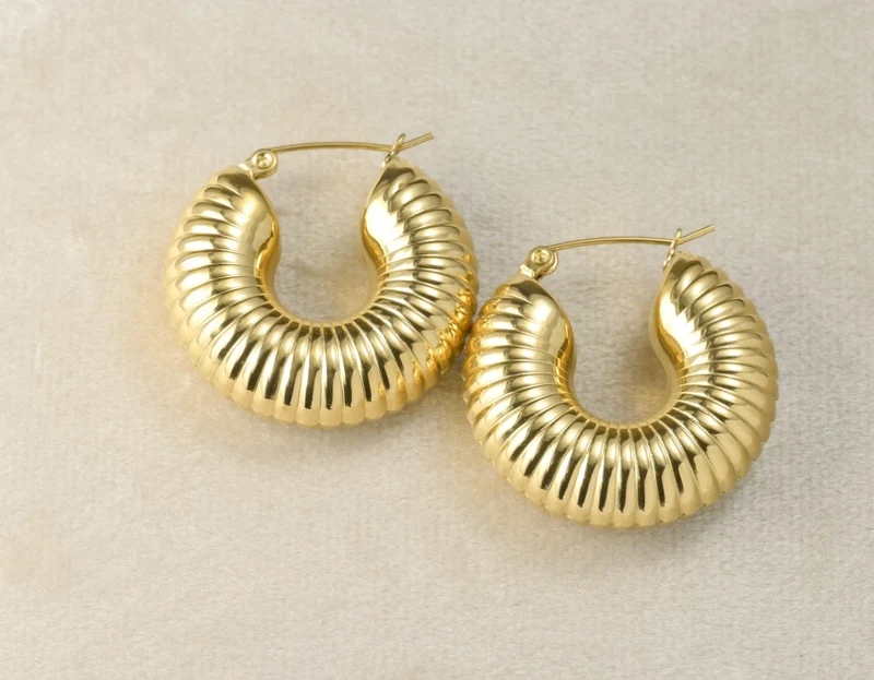 Textured Chunky Hoops