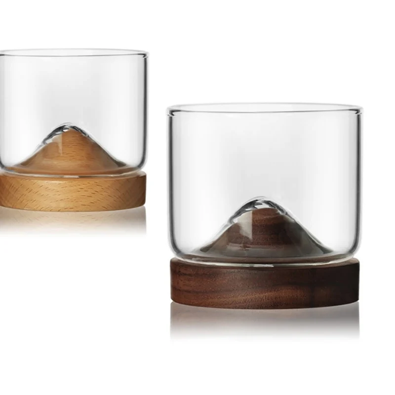 Verre Whisky Socle en Bois [Cristal]