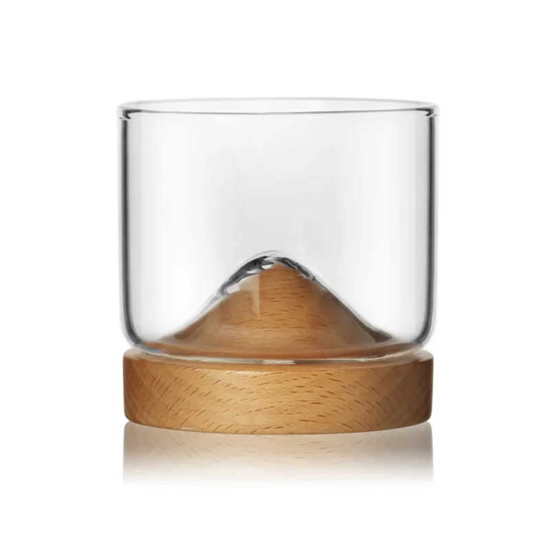 Verre Whisky Socle en Bois [Cristal]