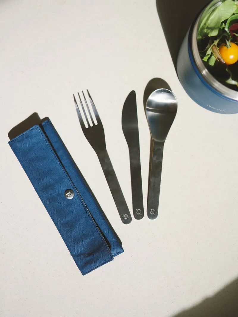 Set de couverts Granite Bleu - Kit Boîte Traiteur Bleu