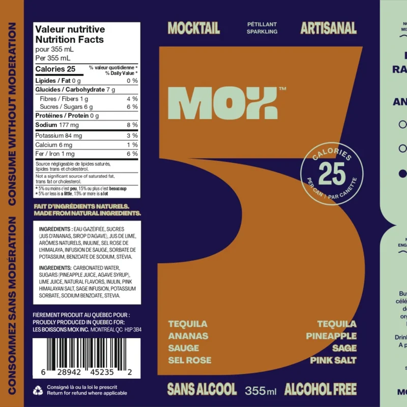 Mox 5 - Tequila, ananas, sauge et sel rose