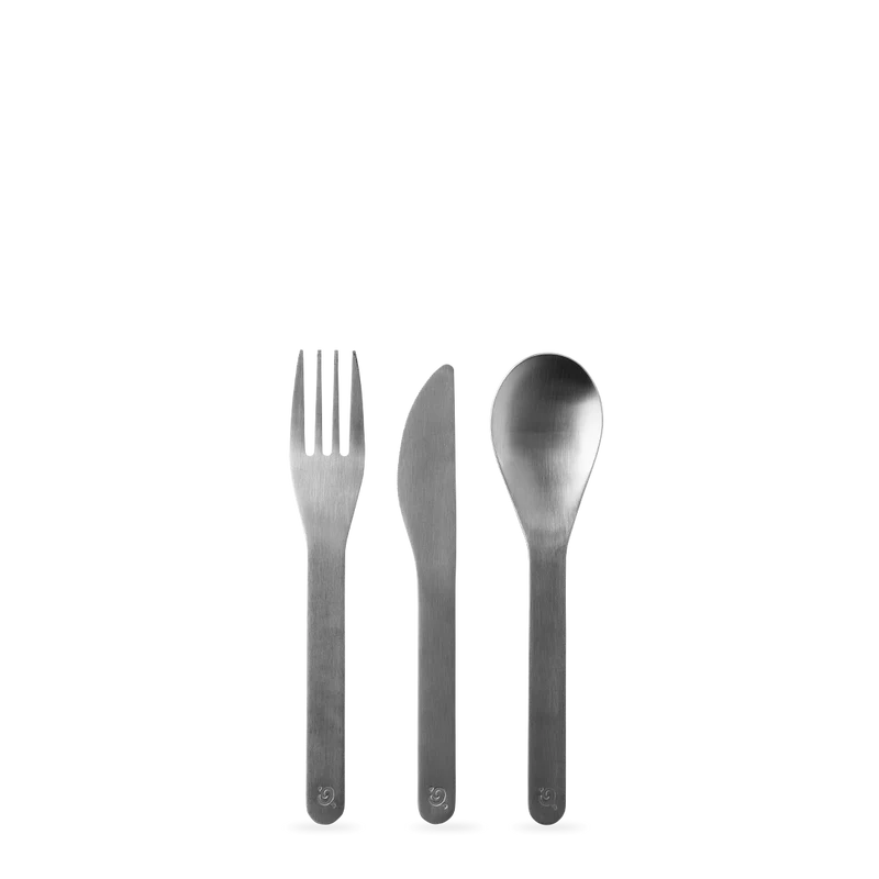 Set de 3 couverts inox - Granite Bleu