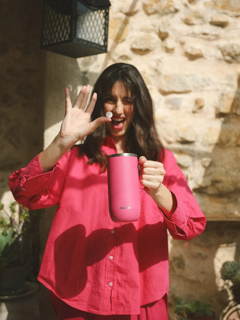 Cold Cup isotherme avec Anse - Pop Magenta