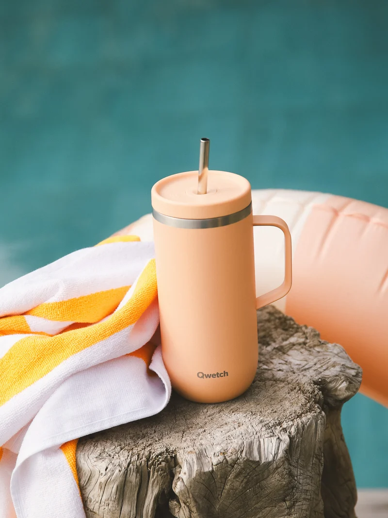 Cold Cup isotherme avec Anse - Pastel Abricot