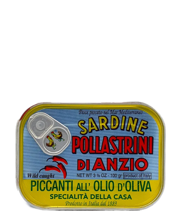 Sardine Pollastrini - Piccanti All'Olio D'Oliva