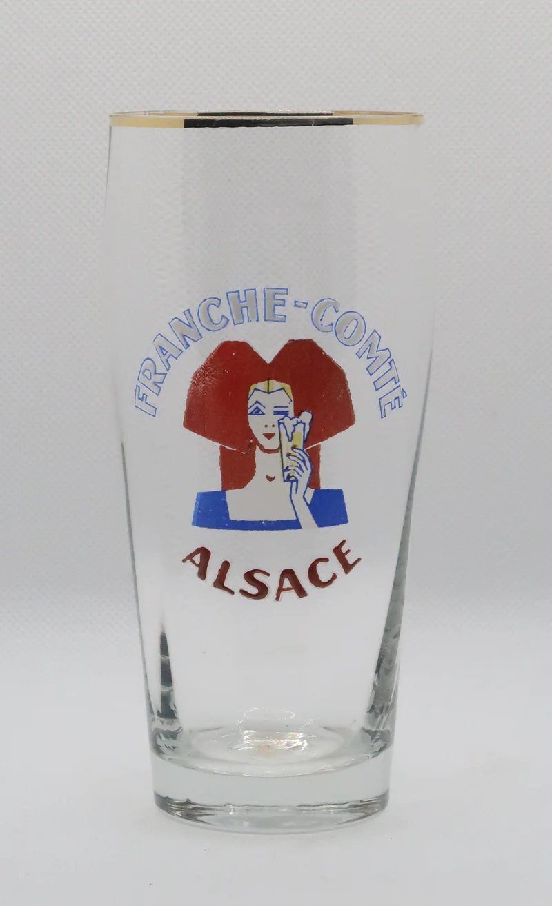 Ancienne verre à bière émaillé de la brasserie Franche Comté