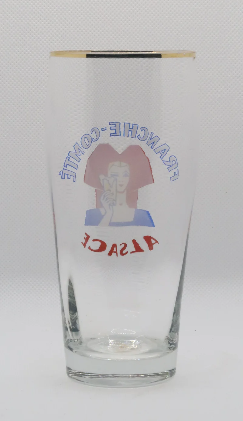 Ancienne verre à bière émaillé de la brasserie Franche Comté