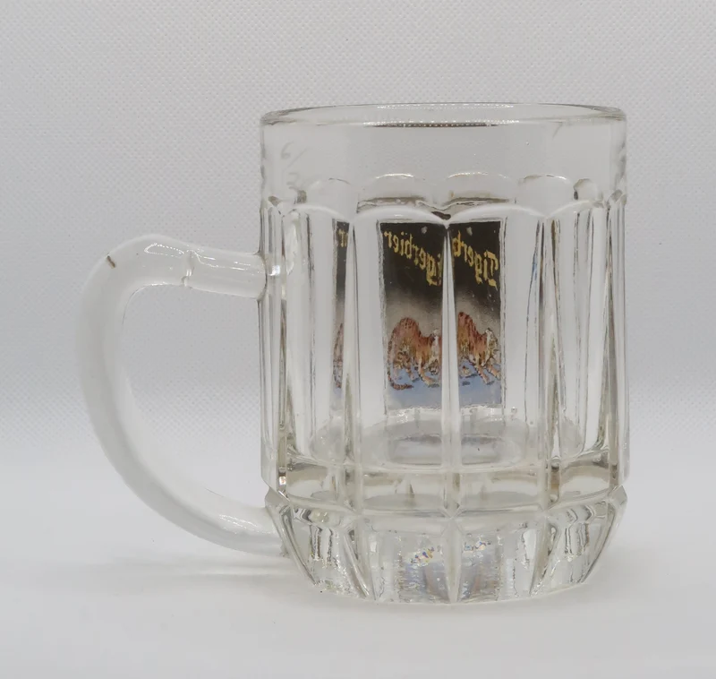Ancienne chope en verre bière Tigerbier brasserie de Saint Dizier