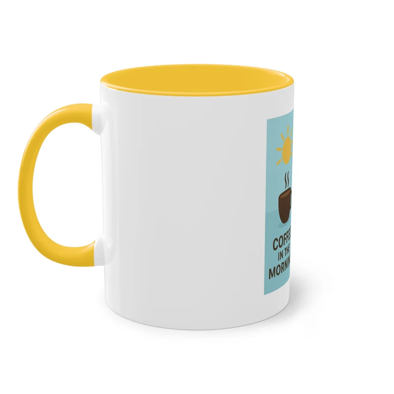 Tweekleurige koffietas: Koffie in de ochtend, bier in de avond.