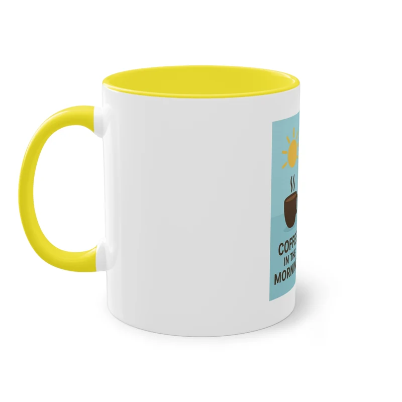 Tweekleurige koffietas: Koffie in de ochtend, bier in de avond.