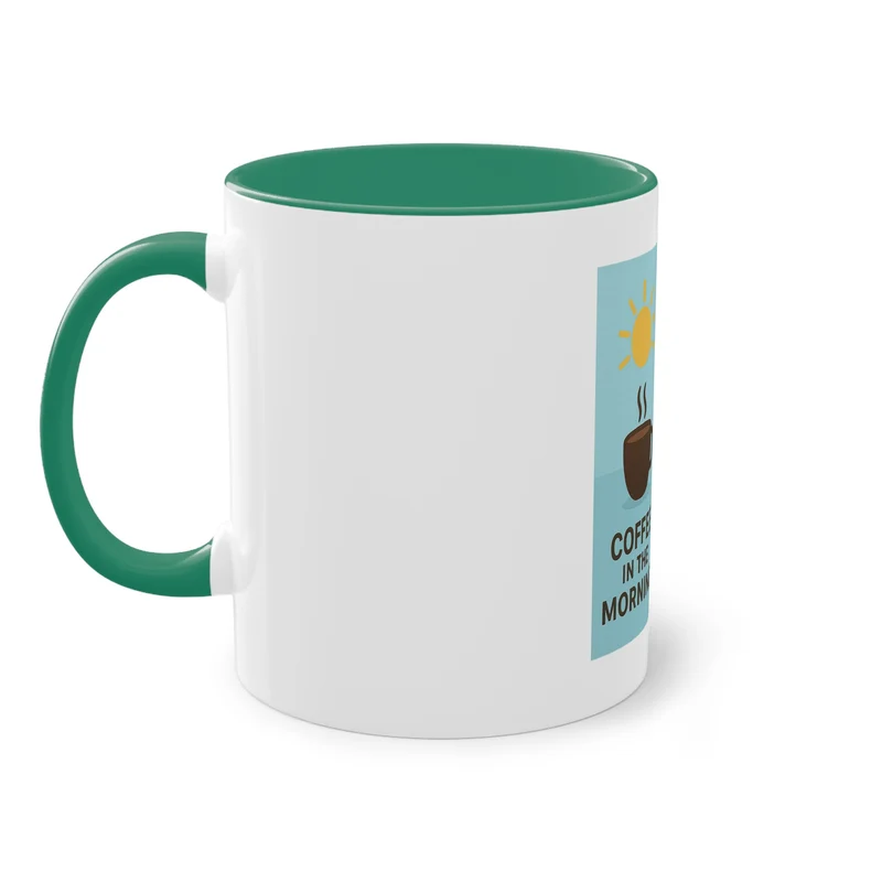 Tweekleurige koffietas: Koffie in de ochtend, bier in de avond.