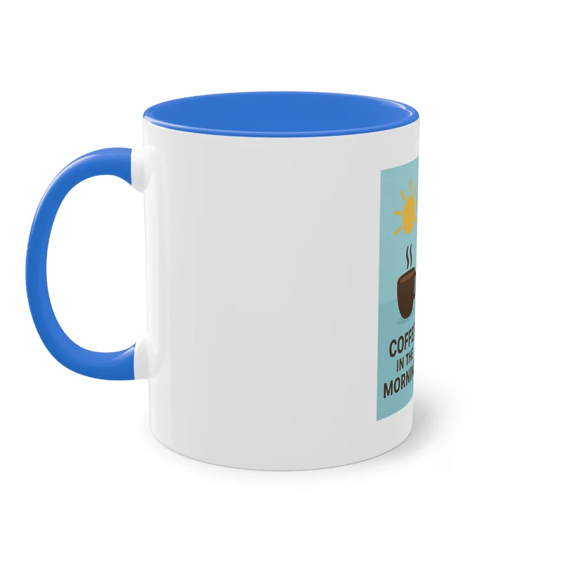 Tweekleurige koffietas: Koffie in de ochtend, bier in de avond.